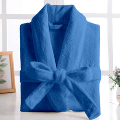 100% Cotton Terry Bathrobe - Royal Blue