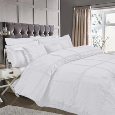 Luxury Box Pleated Duvet Set - White