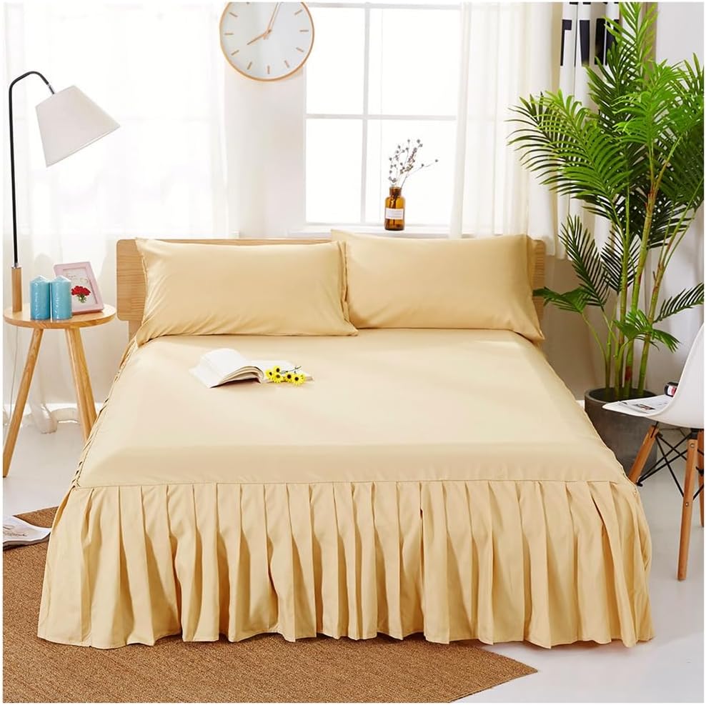 Frill Bedsheet - Cream- 3 Pieces