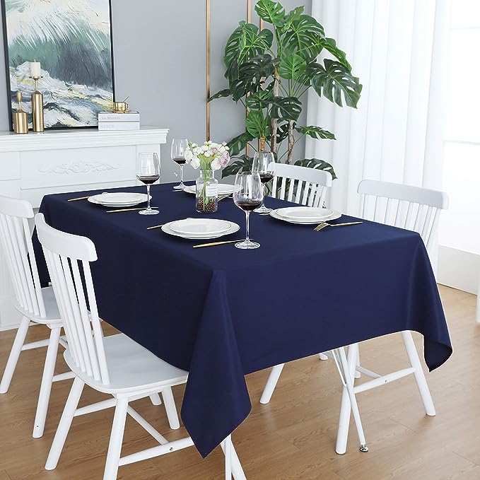 Plain Color Centre Dining Table Cotton Royal Blue