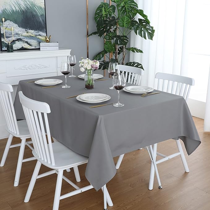 Plain Color Centre Dining Table Cotton Gray