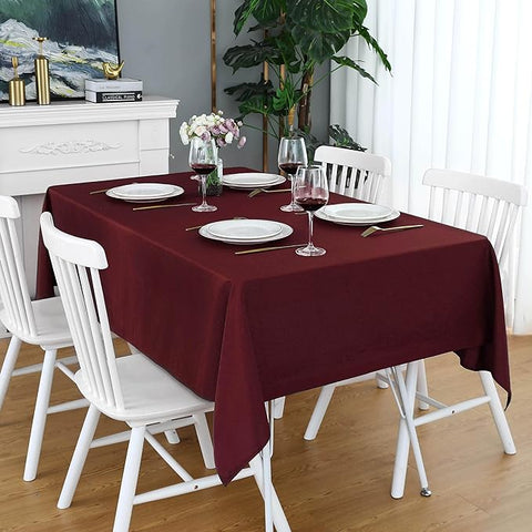 Plain Color Centre Dining Table Cotton Fabric Brown