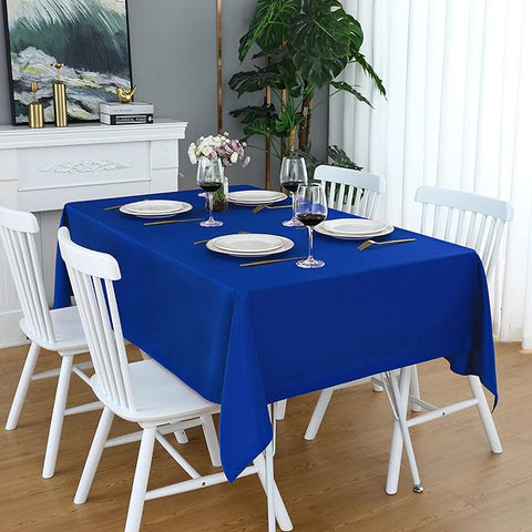 Plain Color Centre Dining Table Cotton Blue