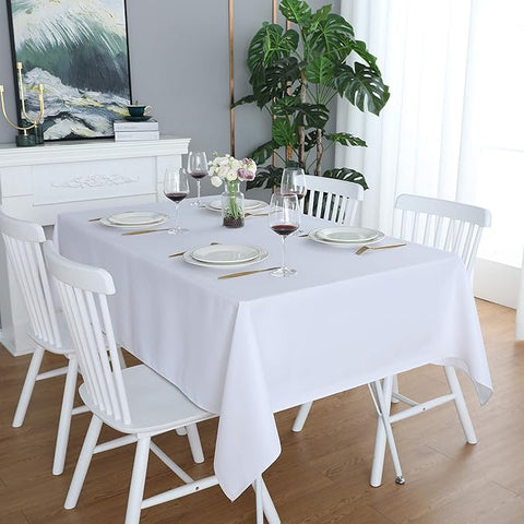 Plain Color Centre Dining Table Cotton White