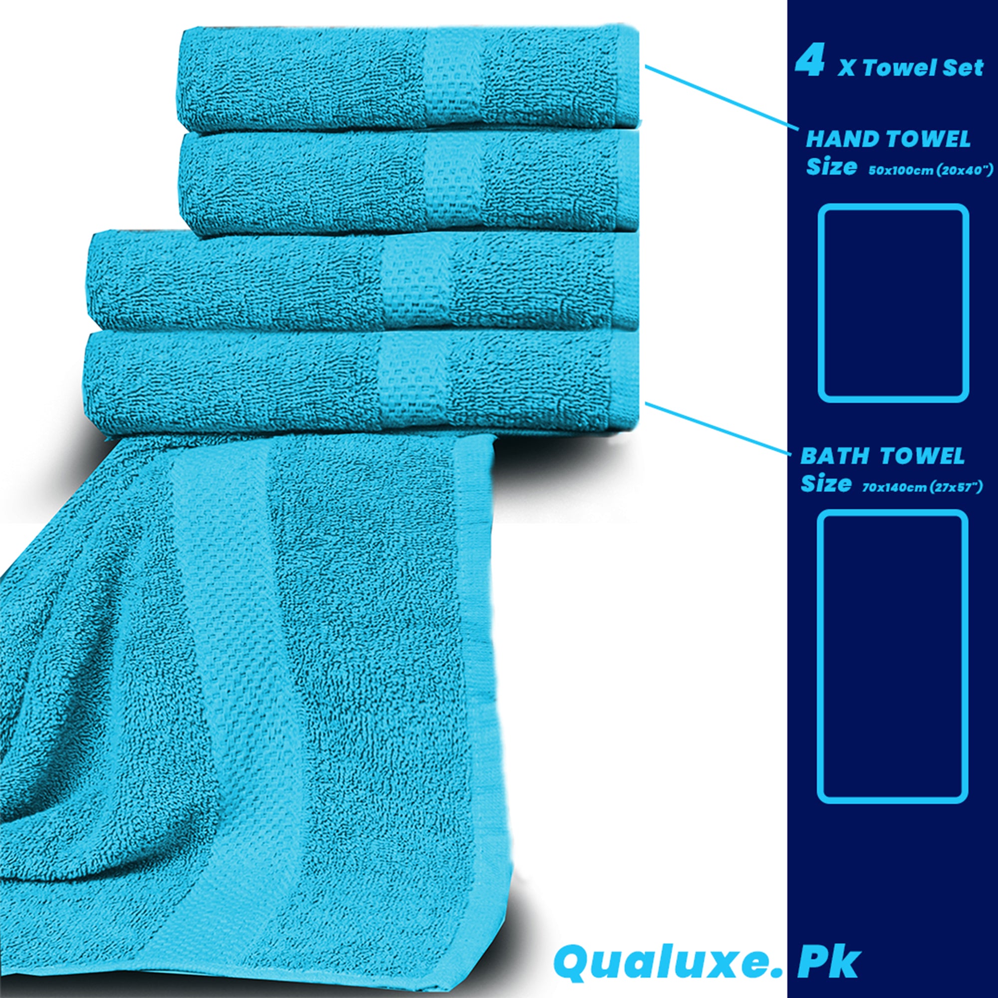 Ferozi 100% Cotton Towel Set