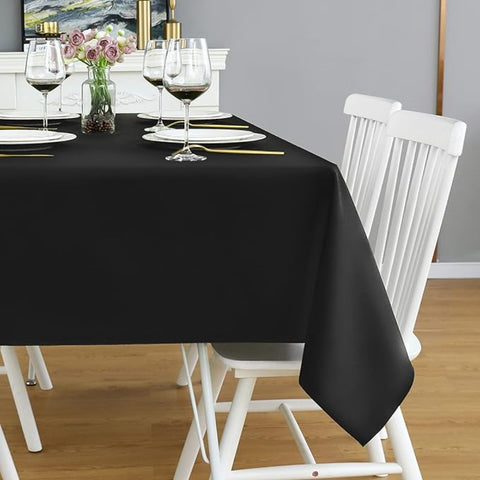 Plain Color Centre Dining Table Cotton Fabric Black