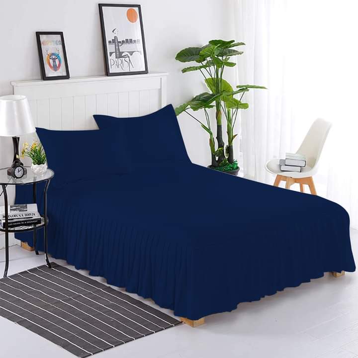 Frill Bedsheet - Blue- 3 Pieces