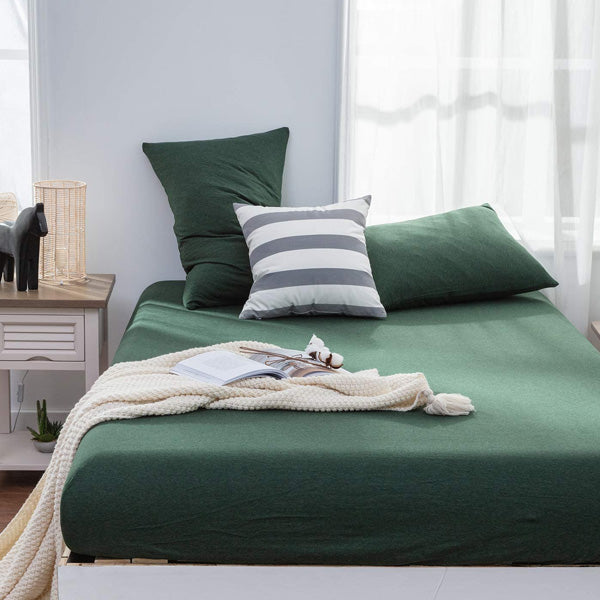 COTTON FITTED SHEET -GREEN