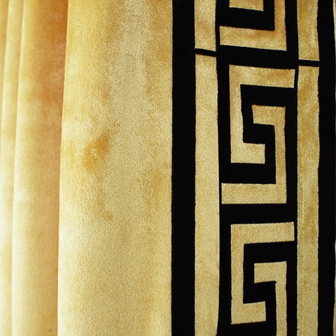 Luxury Velvet Curtain -Golden And Black