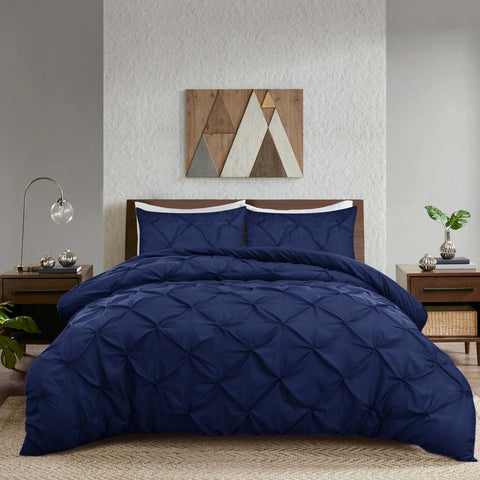 Pintuck Duvet Set Blue