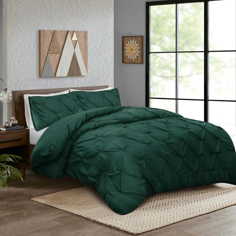 Pintuck Duvet Set Green