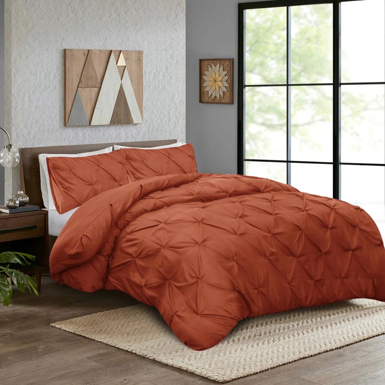 Pintuck Duvet Set Peach