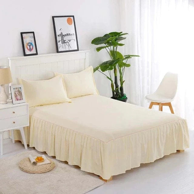 Frill Bedsheet - Off-white - 3 Pieces