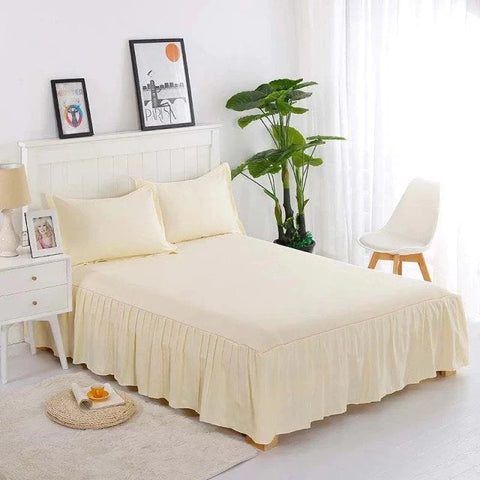 Frill Bedsheet - Off-white - 3 Pieces