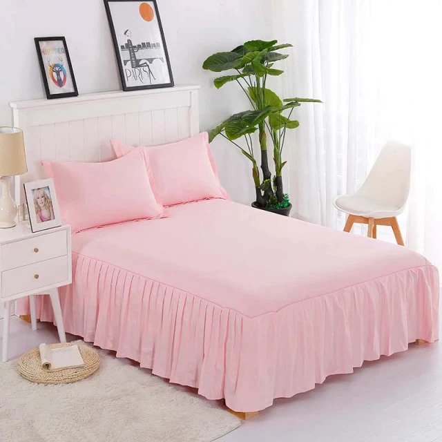 Frill Bedsheet - pink- 3 Pieces