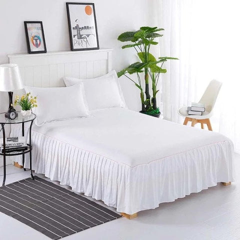 Frill Bedsheet - White- 3 Pieces