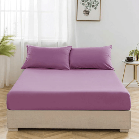 COTTON FITTED SHEET -PURPLE