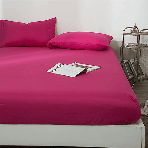 COTTON FITTED SHEET -SHOCKING PINK