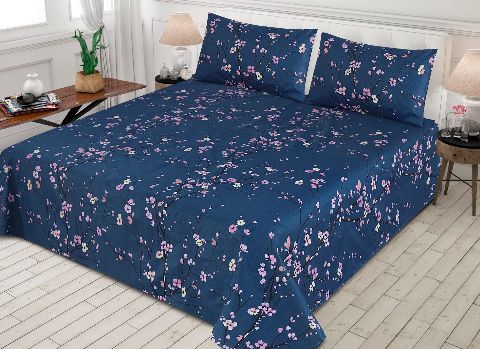 3 Pcs Printed Bedsheet - Q9