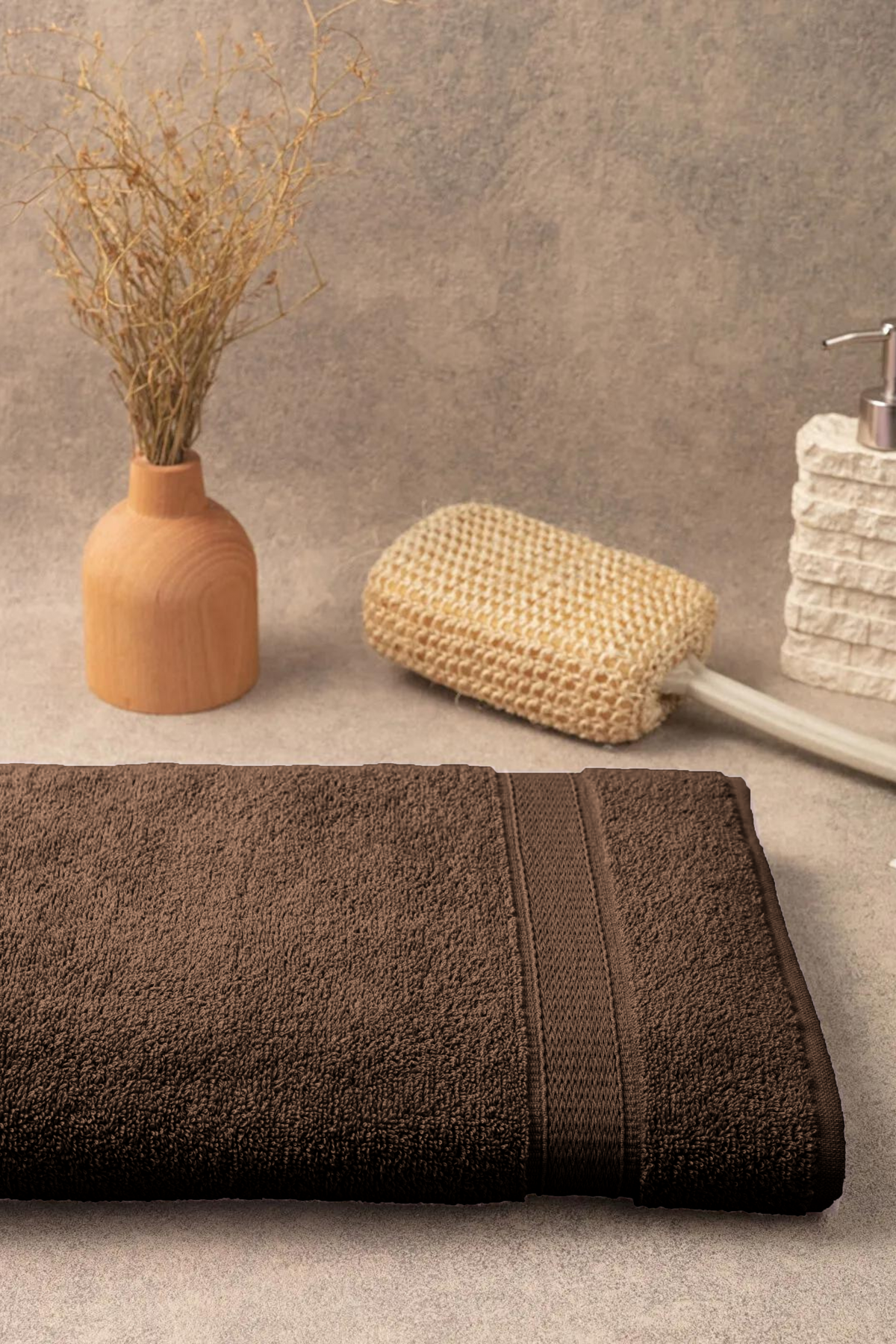 LUXURY (1-PCS) BATH SIZE TOWELS - Brown